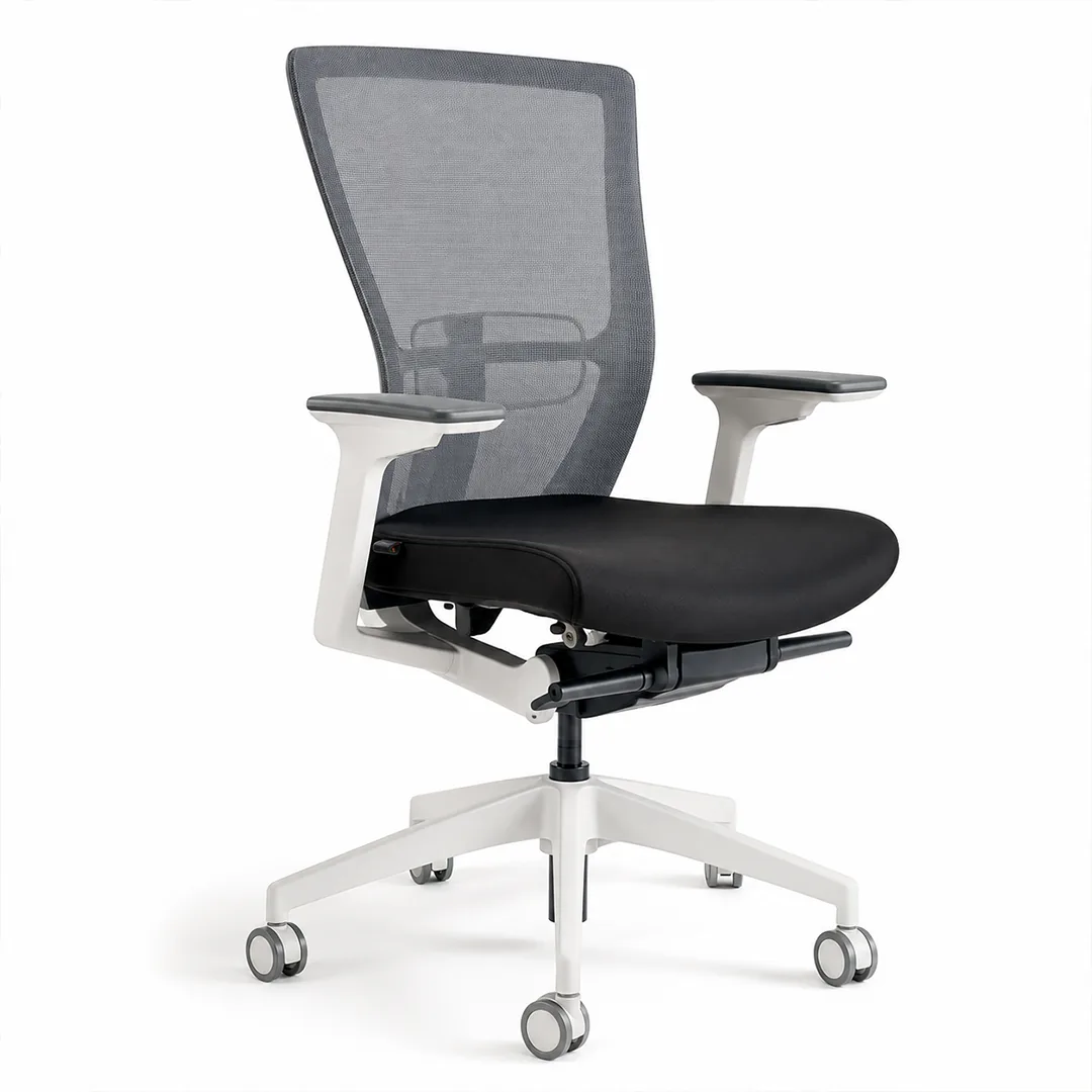 Radius Mid-Back Mesh Task Chair - White Body / Grey Cushion Saudi Arabia