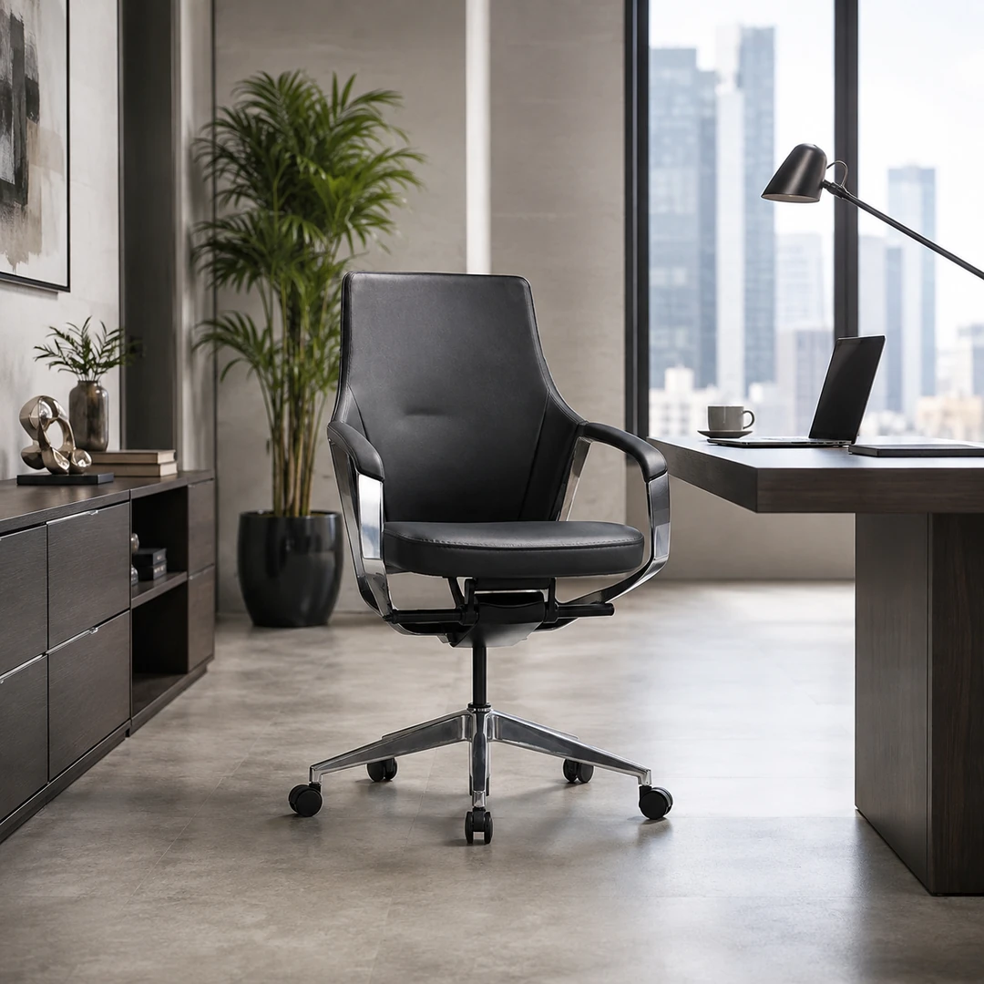 Honor B10 Mid-Back Leather Executive Chair - Black Saudi Arabia 2