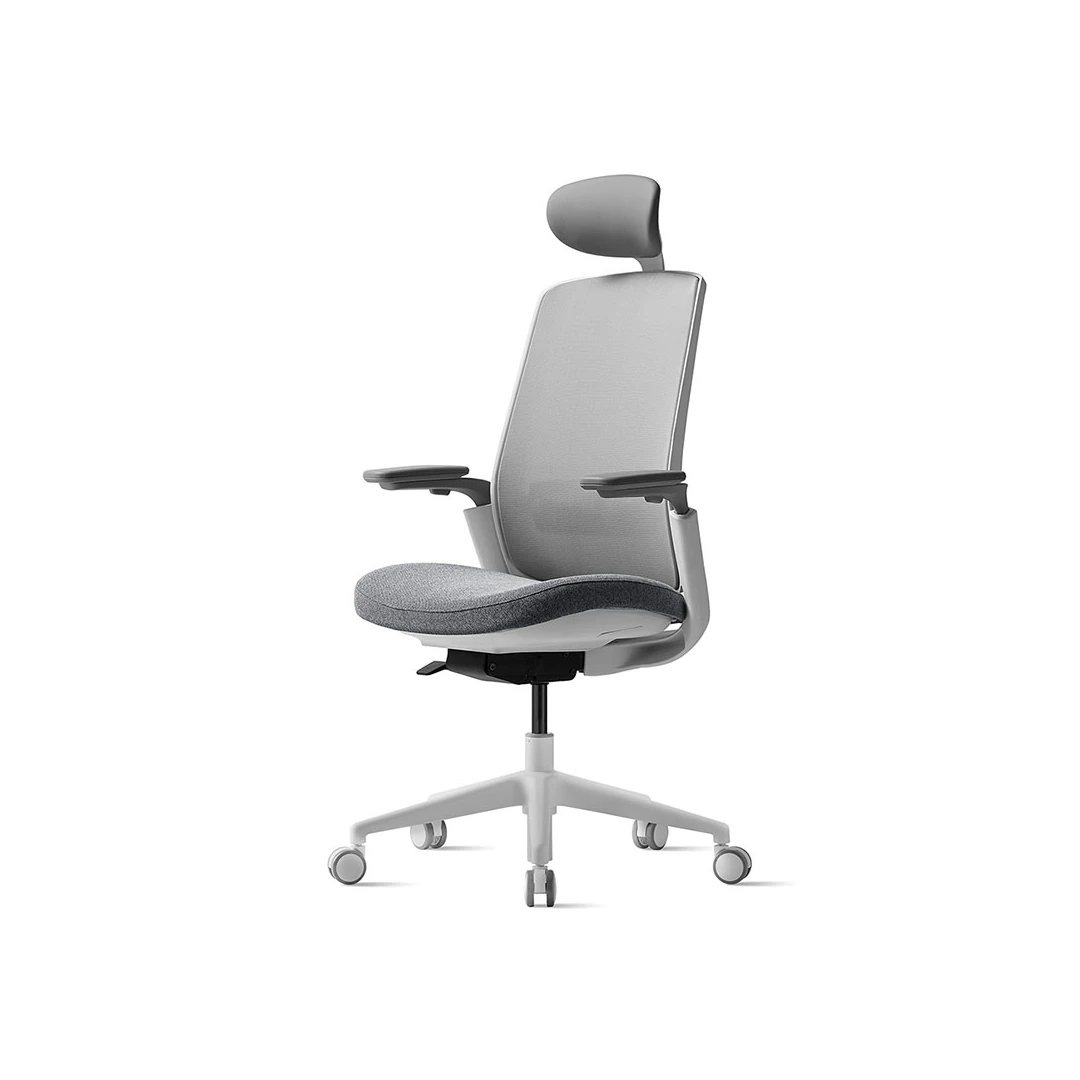 M1G110 High-Back Mesh Office Chair - White Frame / Grey Saudi Arabia 3