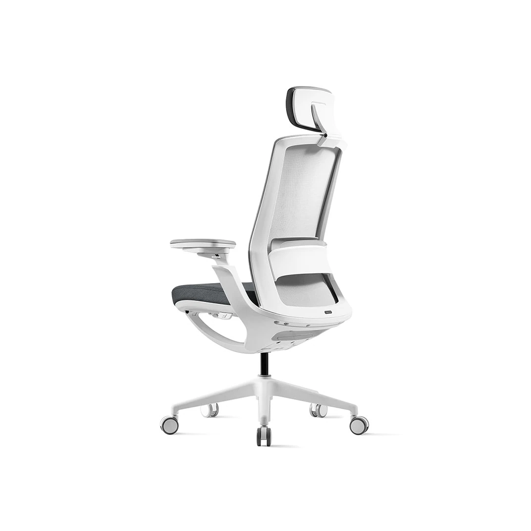Roly P1 High-Back Mesh Office Chair - White Frame / Grey Saudi Arabia 5