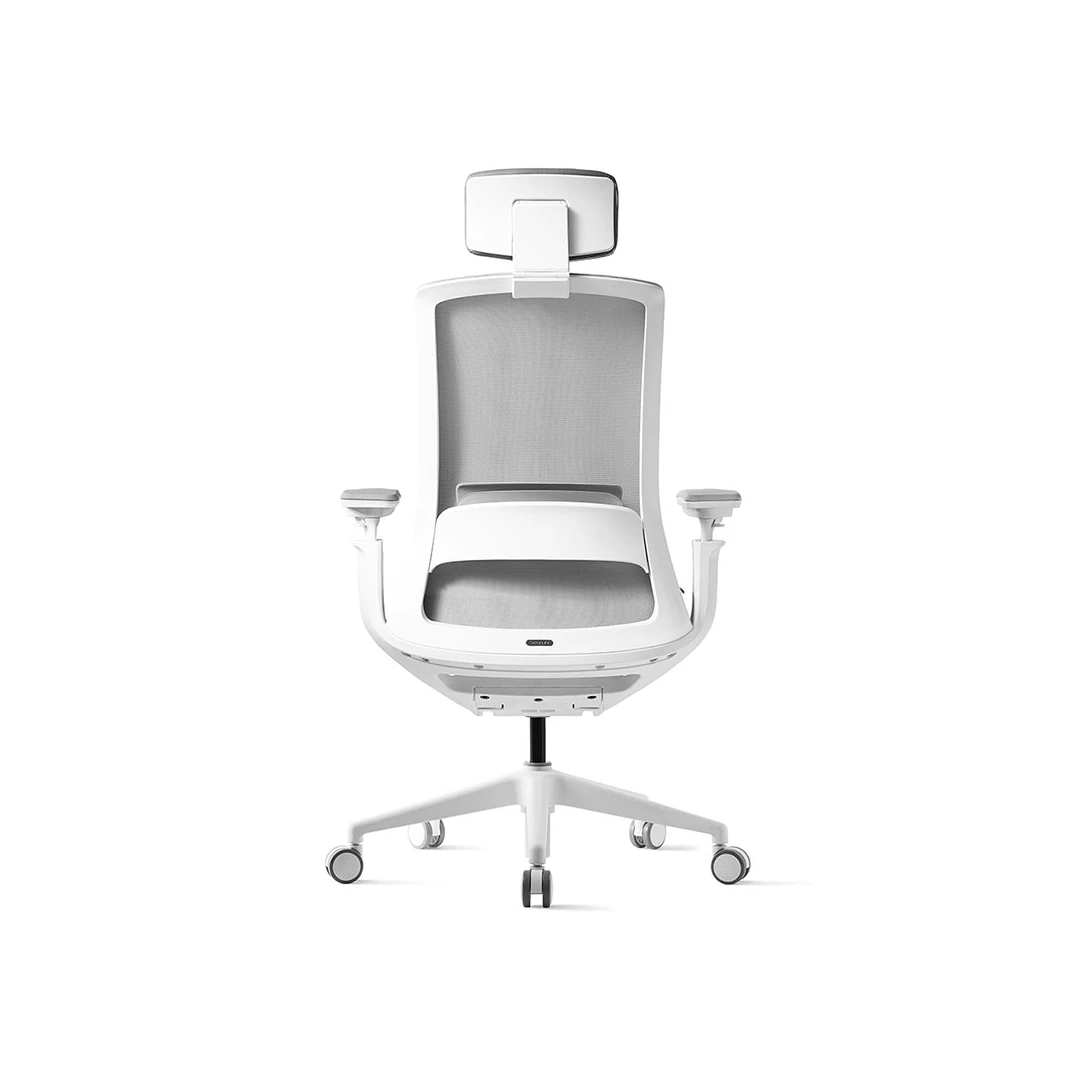 Roly P1 High-Back Mesh Office Chair - White Frame / Grey Saudi Arabia 6