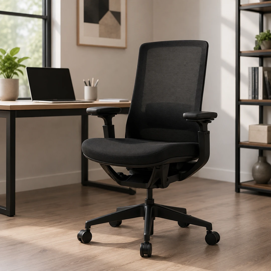 Roly P1 Mid-Back Mesh Office Chair - Black Saudi Arabia 2