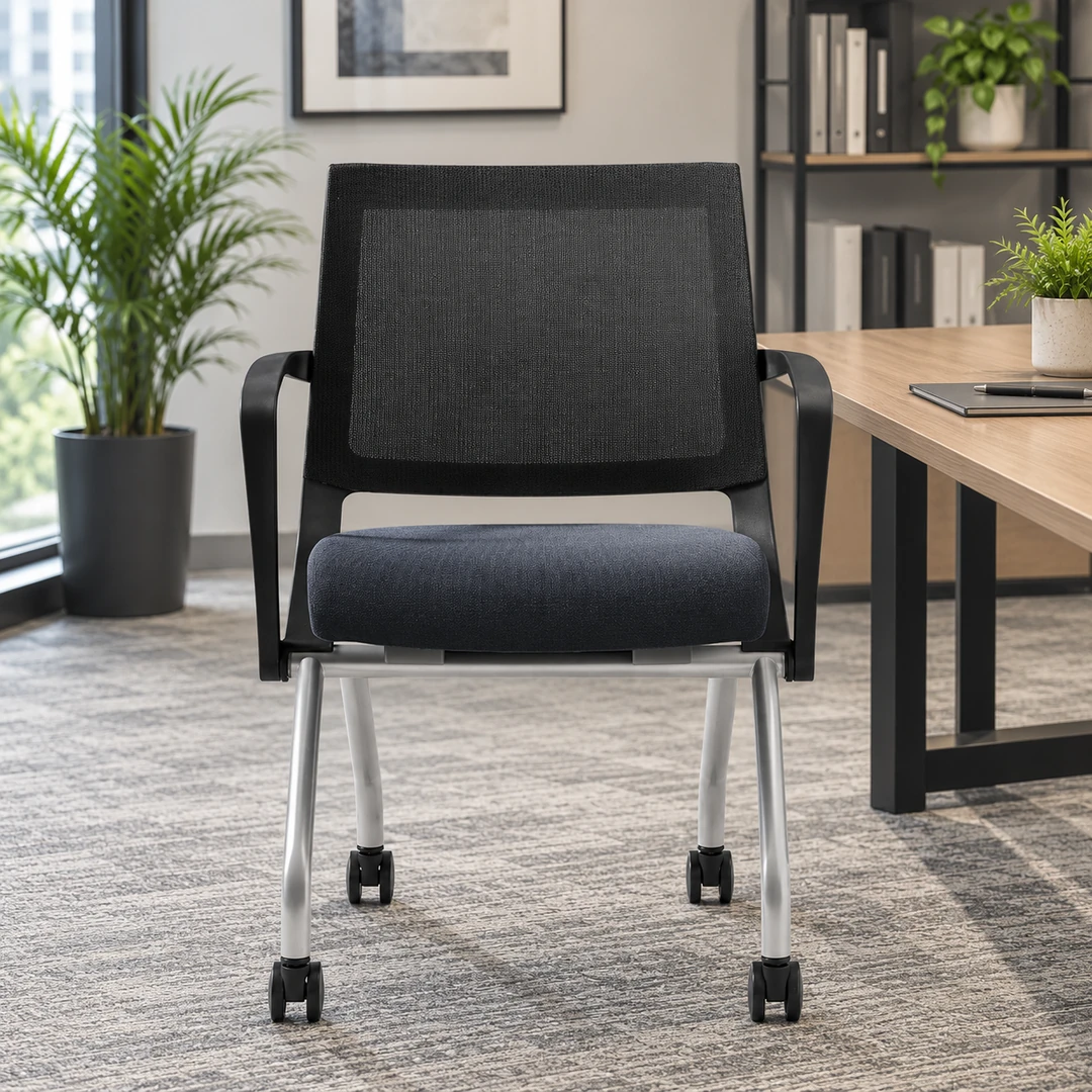 Folding Low-Back Mesh Training Chair - Black Frame / Black Saudi Arabia 2