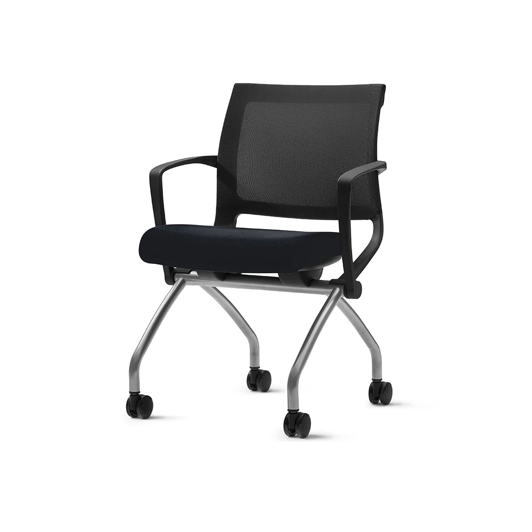 Folding Low-Back Mesh Training Chair - Black Frame / Black Saudi Arabia 3