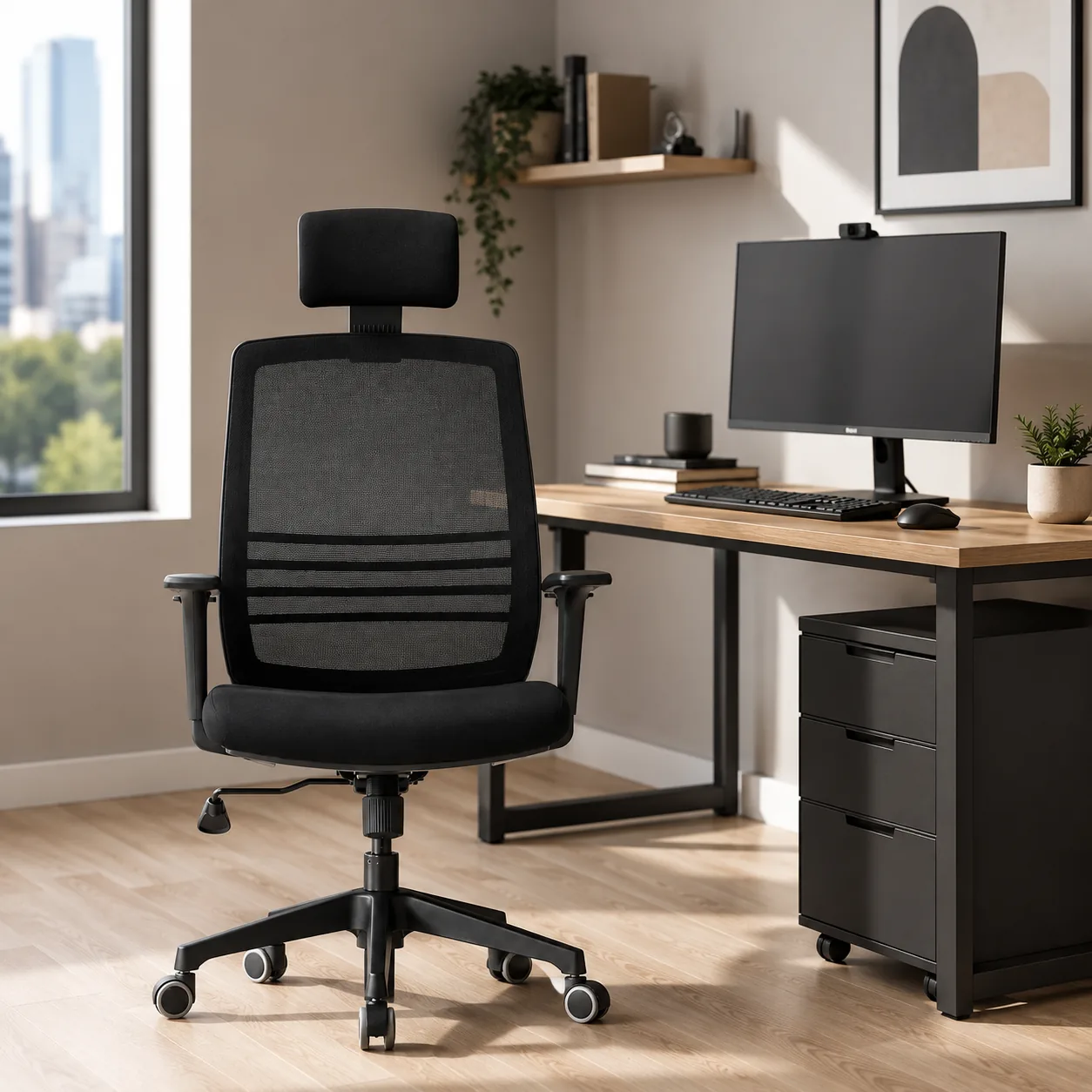 COBI High-Back Mesh Chair with Fixed Headrest Saudi Arabia 2