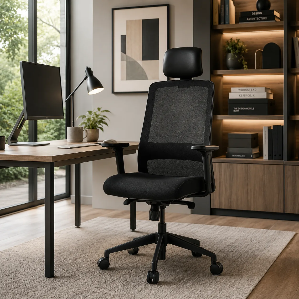 D40 High-Back Mesh Chair with Headrest - Black Saudi Arabia 2