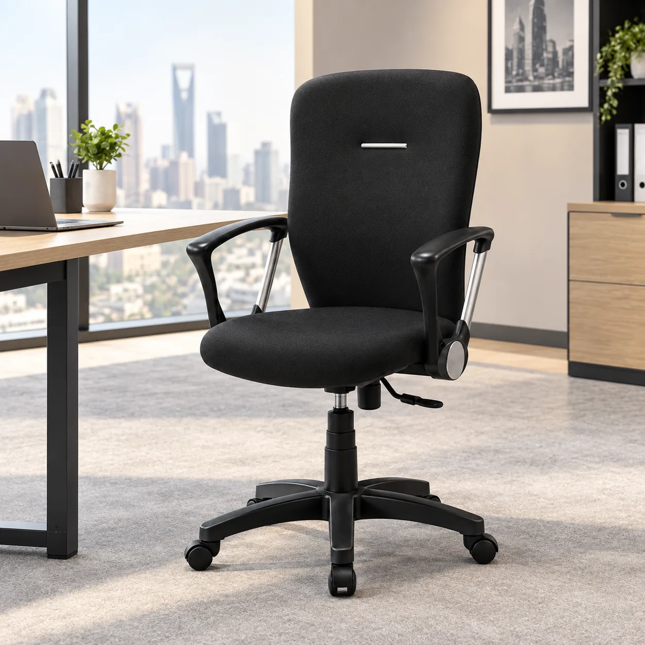 HUYGENS Fabric Mid-Back Office Chair with Locking Tilt Saudi Arabia 2
