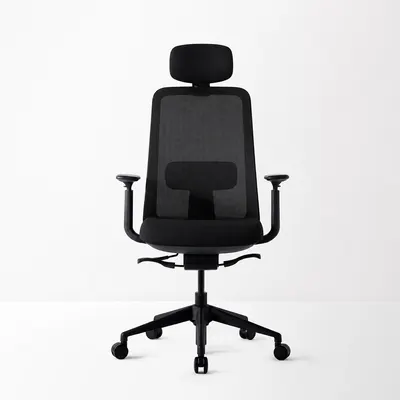 ICON High-Back Mesh Chair with Headrest - Black Saudi Arabia