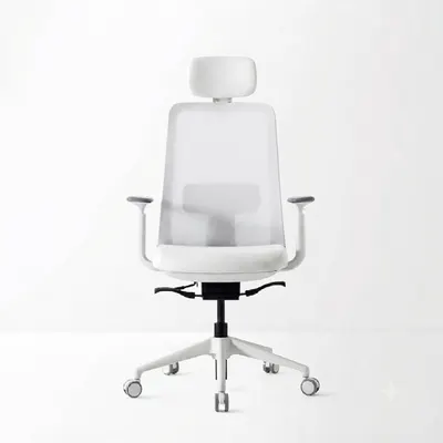 ICON High-Back Mesh Chair with Headrest - White Saudi Arabia
