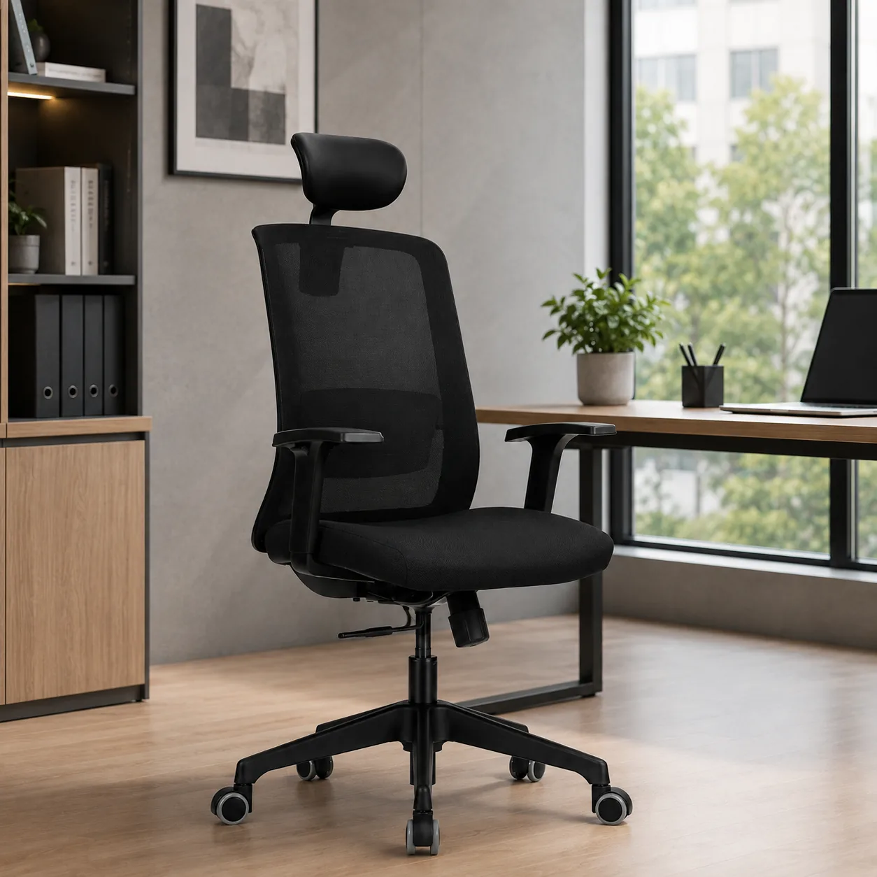 MATE High-Back Mesh Chair with Adjustable Headrest Saudi Arabia 2