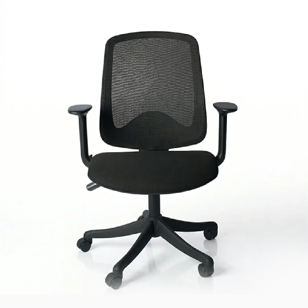 Mesh Task Chair with Fixed Arms & 330 PP Tripod Base - Black Saudi Arabia 4