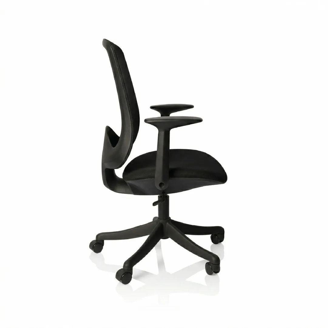 Mesh Task Chair with Fixed Arms & 330 PP Tripod Base - Black Saudi Arabia 5