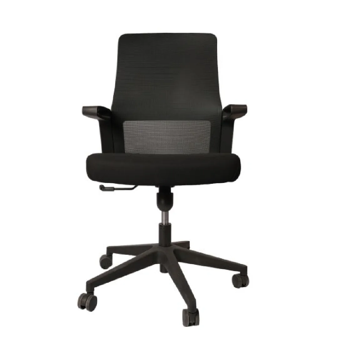 Mesh Task Chair with Fixed Armrests - Black Saudi Arabia 3