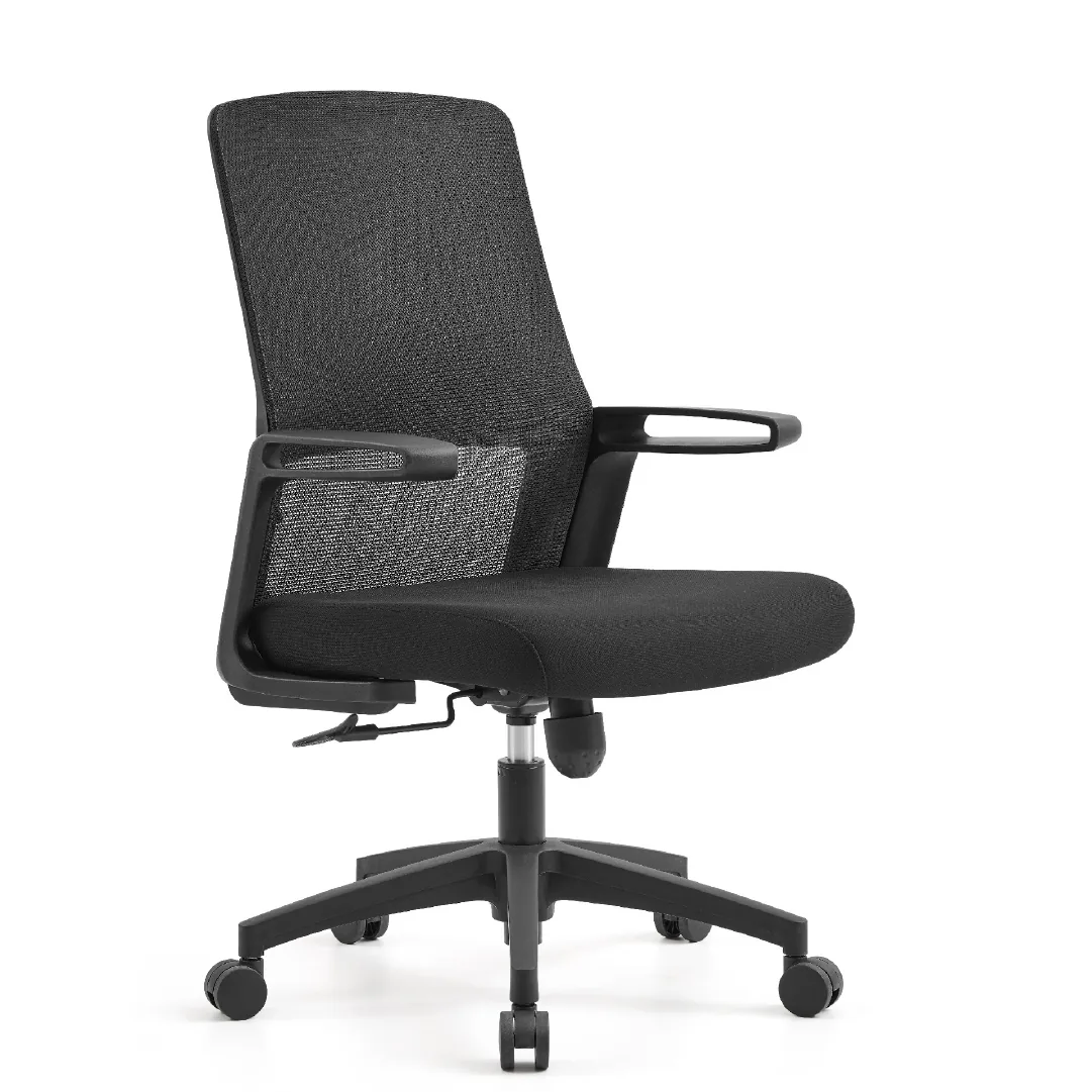 Mesh Task Chair with Fixed Armrests - Black Saudi Arabia