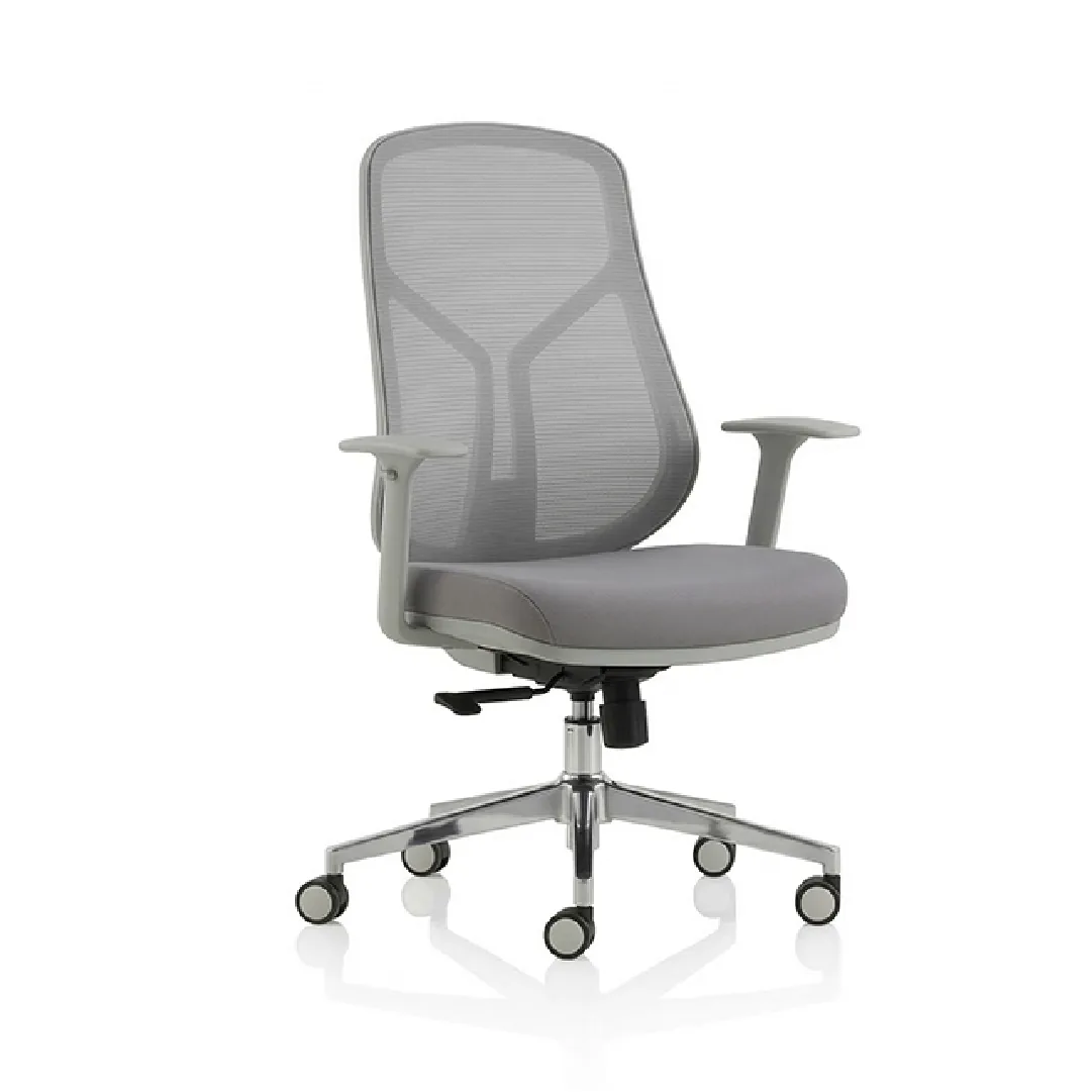 Grey Mesh Task Chair with One-Piece Shaped Sponge Seat Saudi Arabia 3