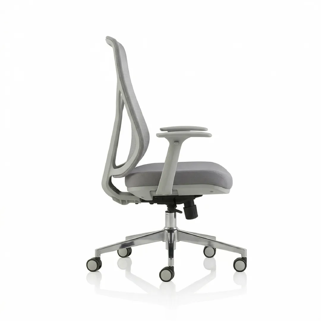 Grey Mesh Task Chair with One-Piece Shaped Sponge Seat Saudi Arabia 4