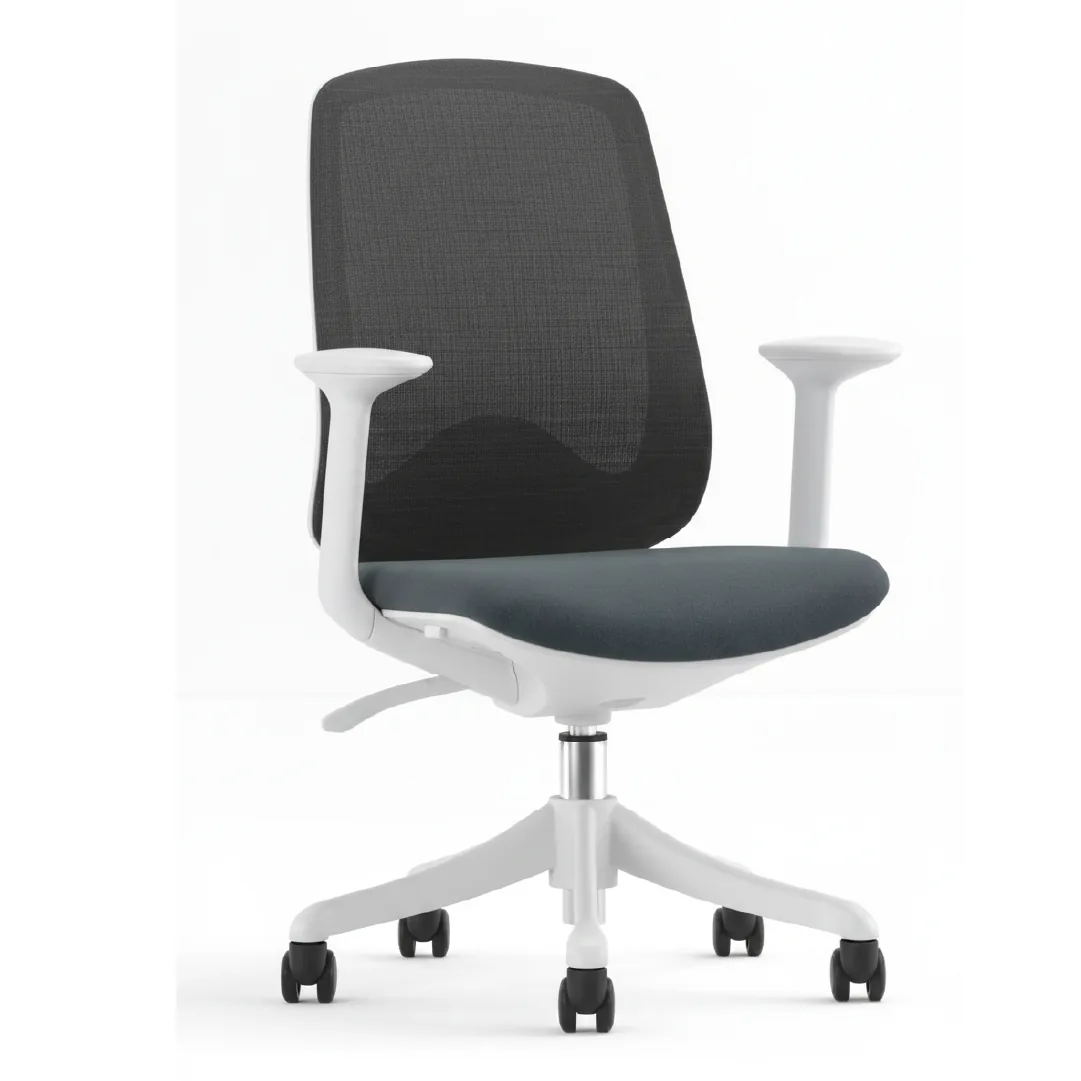 White Mesh Task Chair with Nylon Mesh Back & PP Tripod Base Saudi Arabia 4
