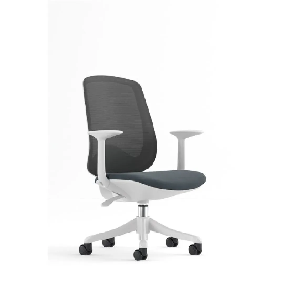 White Mesh Task Chair with Nylon Mesh Back & PP Tripod Base Saudi Arabia 5