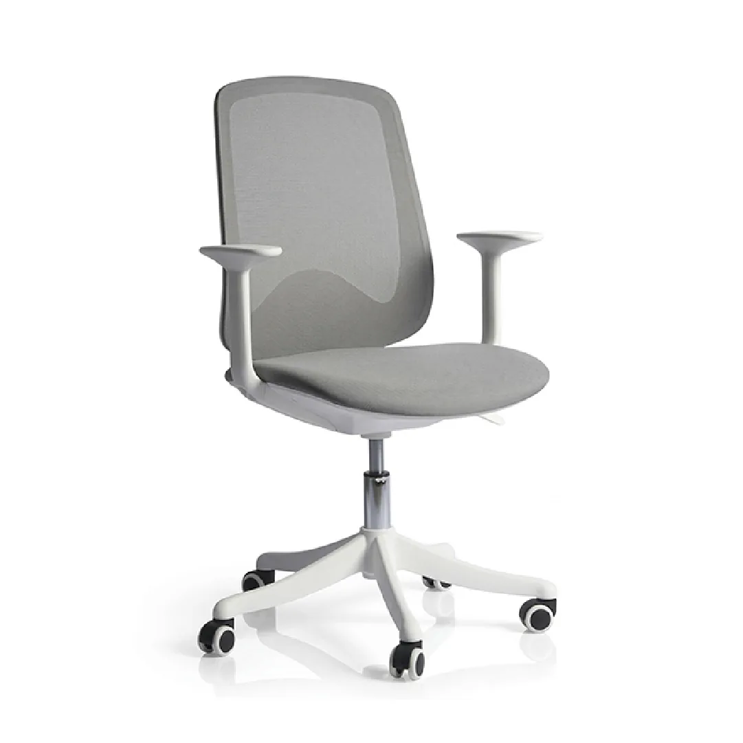 White Mesh Task Chair with Nylon Mesh Back & PP Tripod Base Saudi Arabia 6