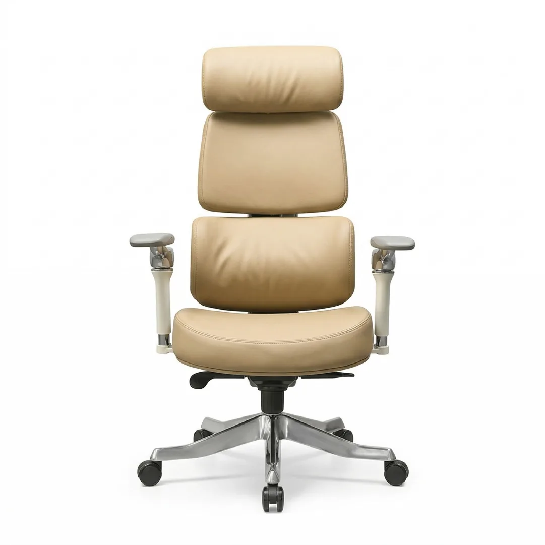 7D Ergonomic Executive Chair with Aluminium Base - Beige Saudi Arabia