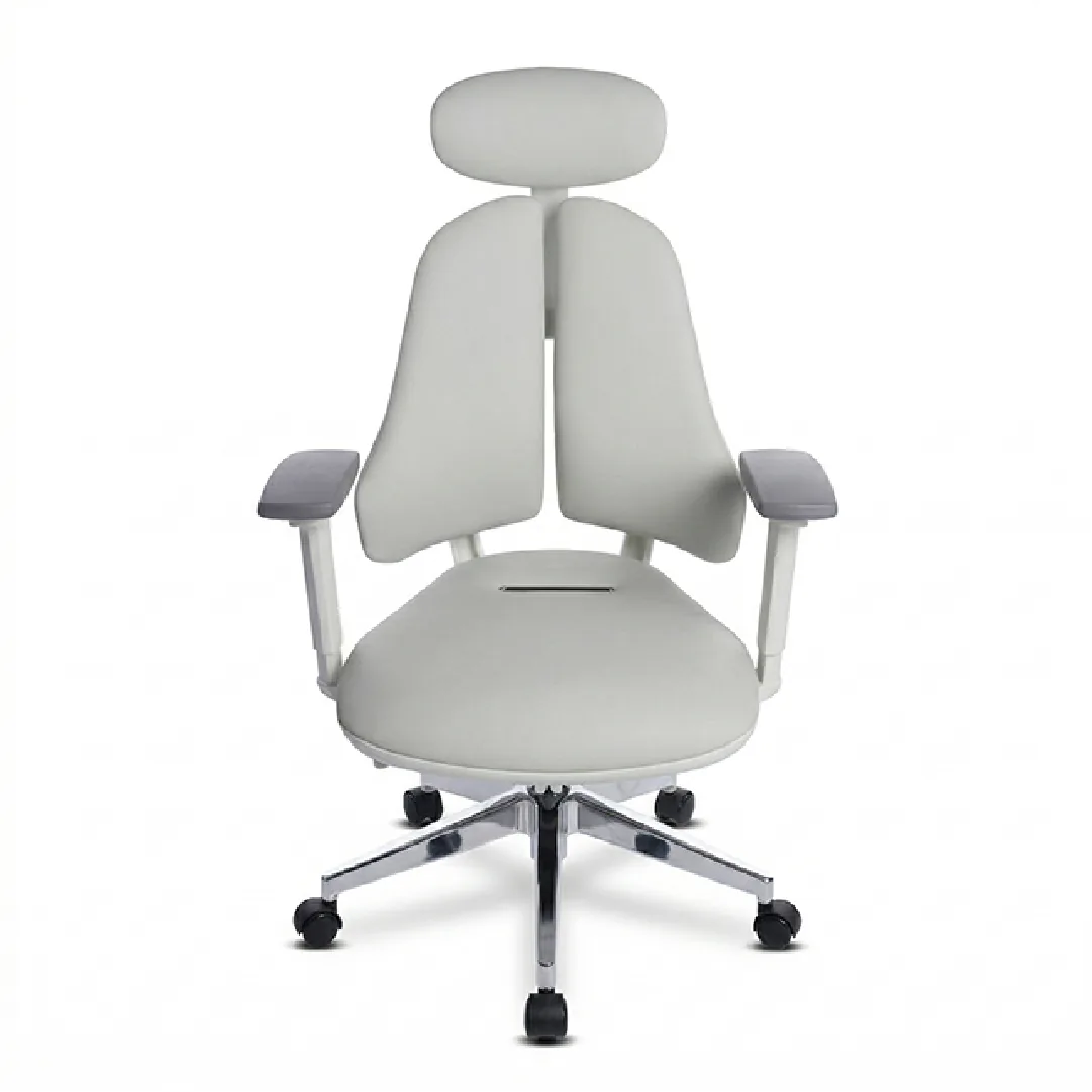 Split-Wing Leather Executive Chair, Chrome Base - White Saudi Arabia