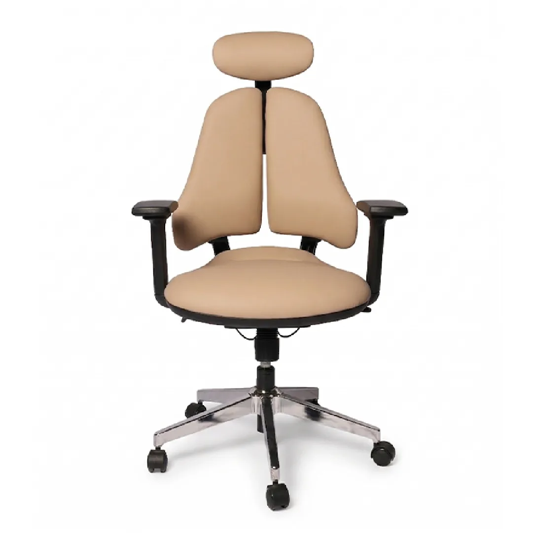 Dual-Back Executive Leather Office Chair - Khaki Saudi Arabia