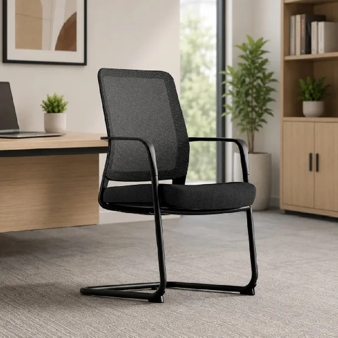 Mesh Visitor Chair with Cantilever Frame - Black Saudi Arabia 2