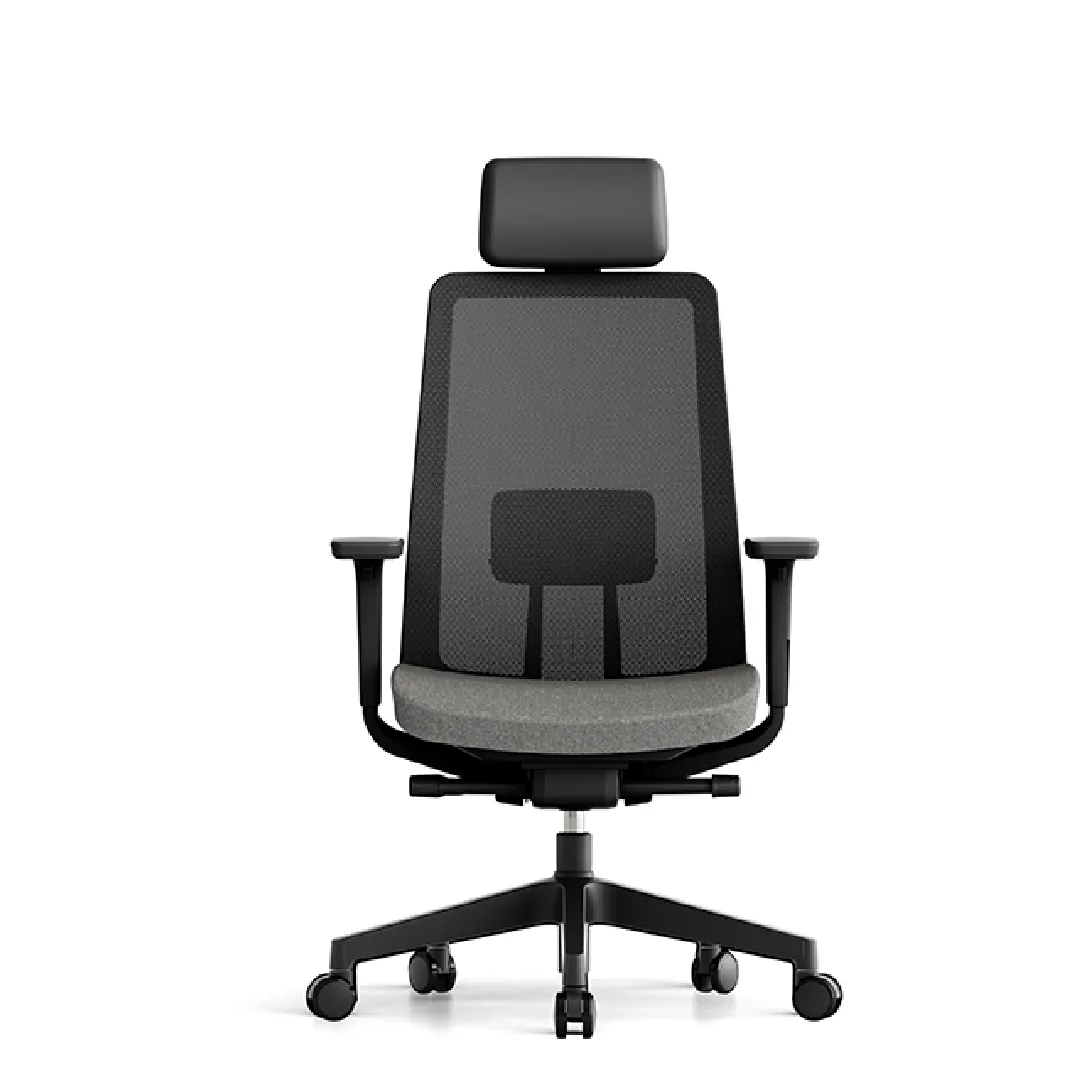 KD4 Black Mesh Office Chair with Grey Fabric Seat Saudi Arabia