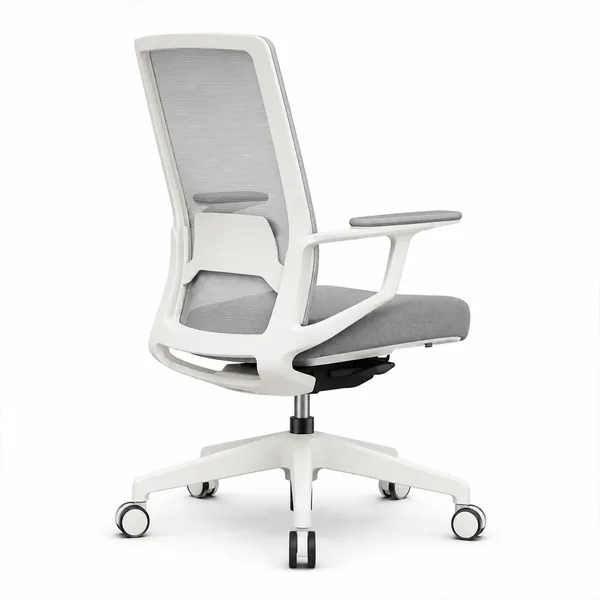 KD6 Light Grey Mesh Office Chair - White Frame Saudi Arabia